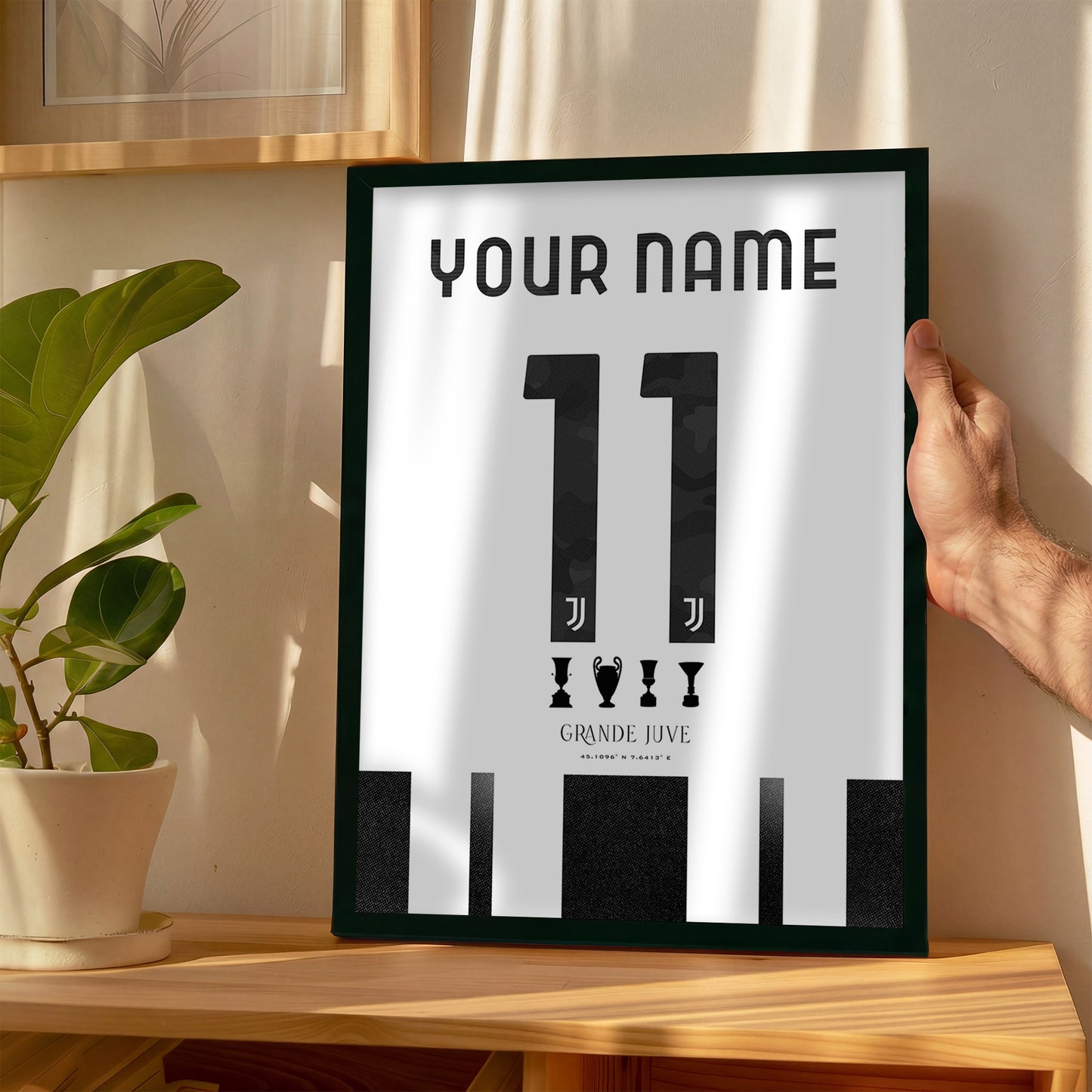 Personalised Juventus 25/26 Home Kit Framed Poster