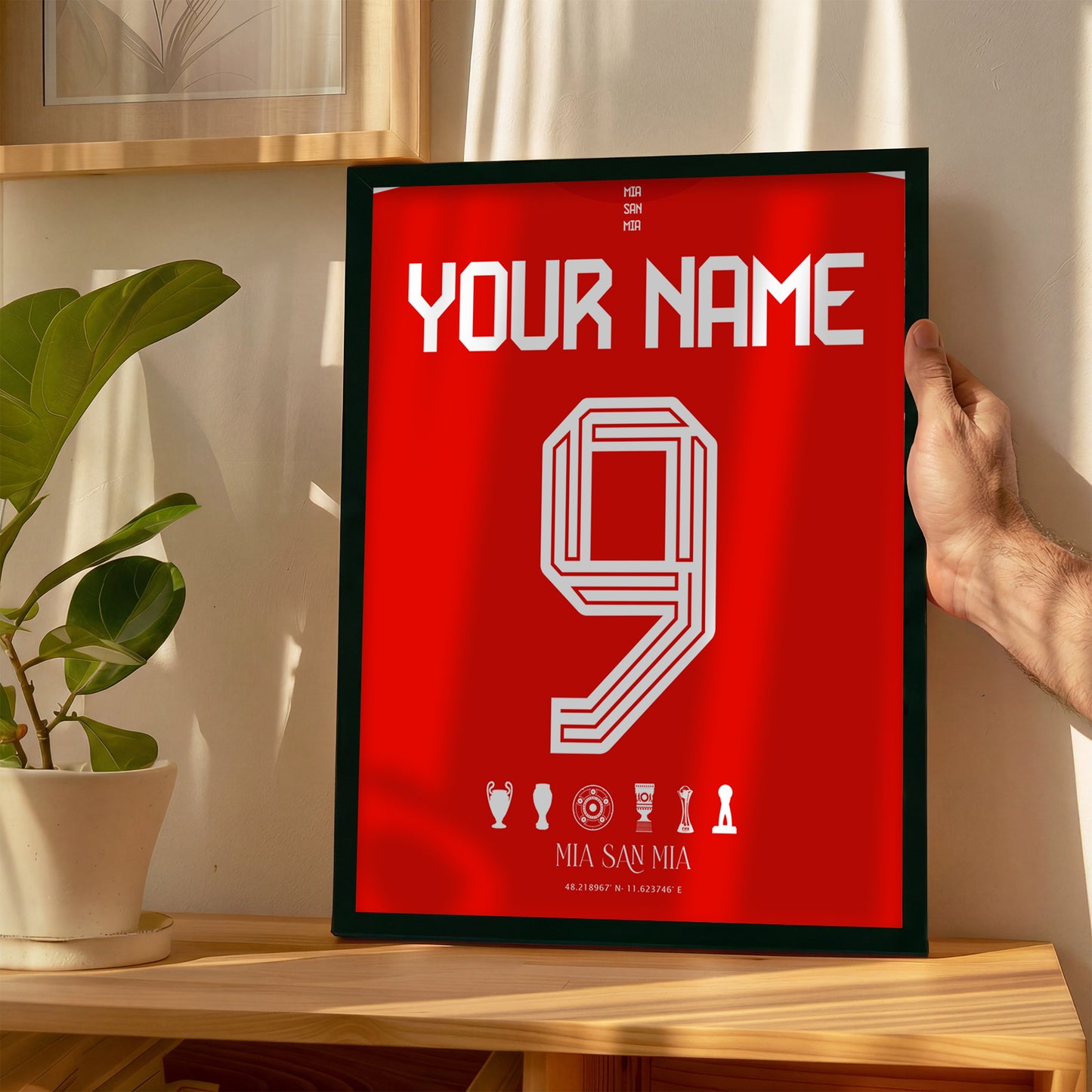 Personalised Bayern Munich 25/26 Home Kit Framed Poster