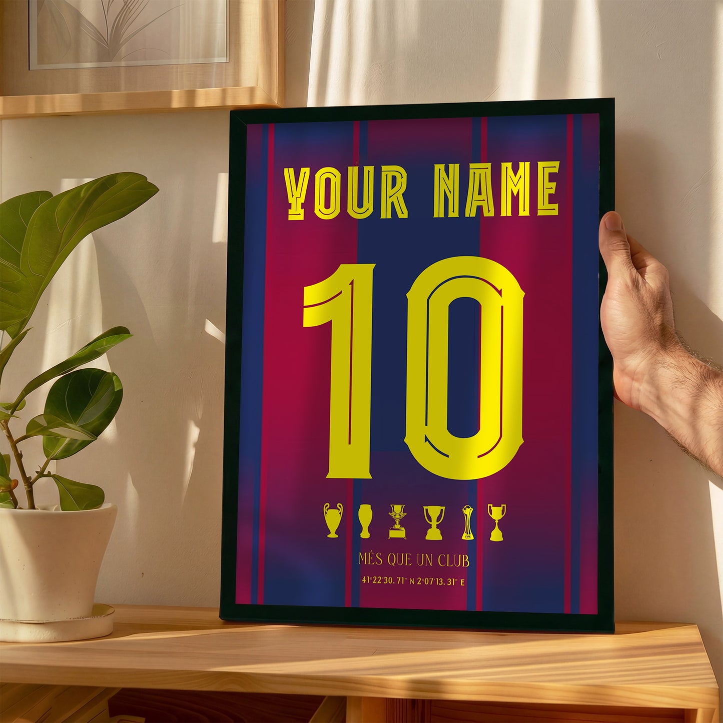 Personalised FC Barcelona 25/26 Home Kit Framed Poster