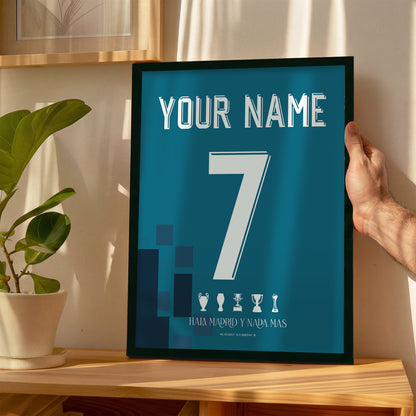 Personalised Real Madrid 17/18 Away Kit Framed Poster