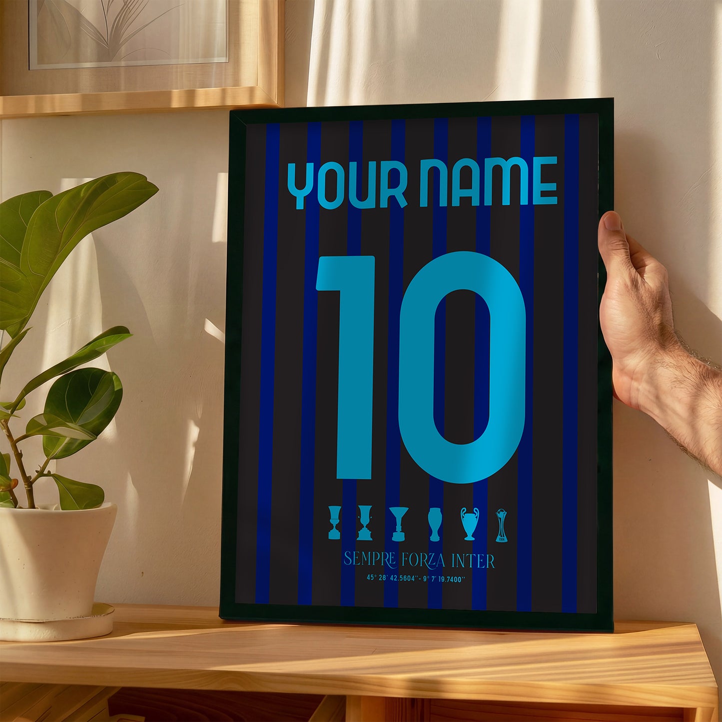 Personalised Inter Milan 25/26 Home Kit Framed Poster