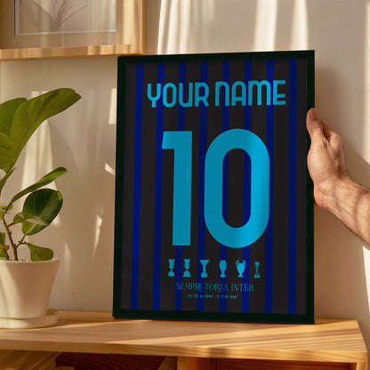 Personalised Inter Milan 25/26 Home Kit Framed Poster