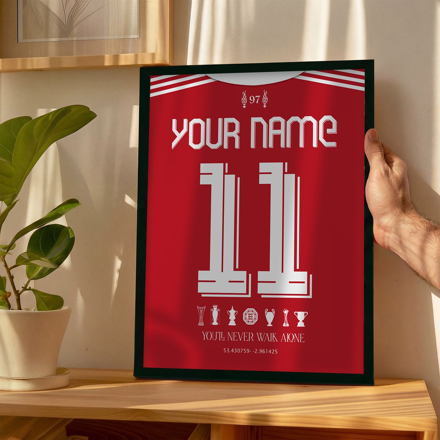 Personalised Liverpool 25/26 Home Kit Framed Poster