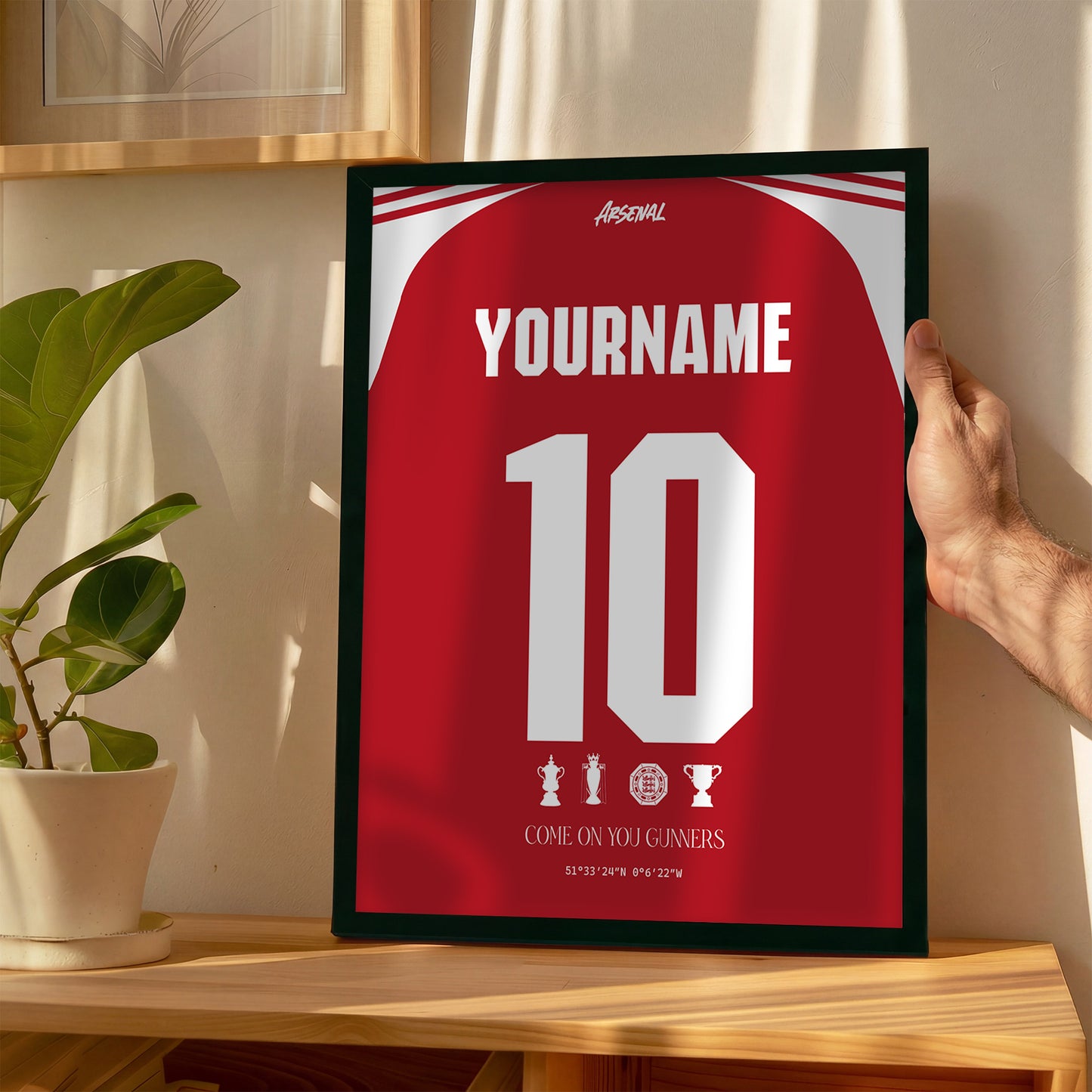 Personalised Arsenal 25/26 Home Kit Framed Poster