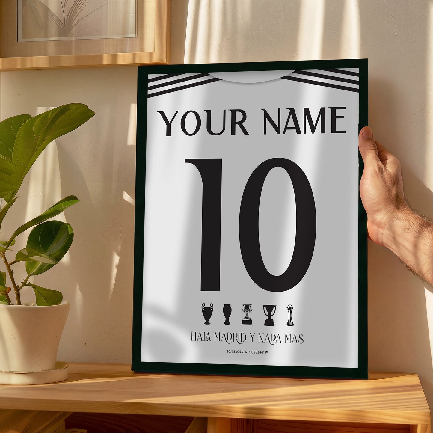 Personalised Real Madrid 25/26 Home Kit Framed Poster