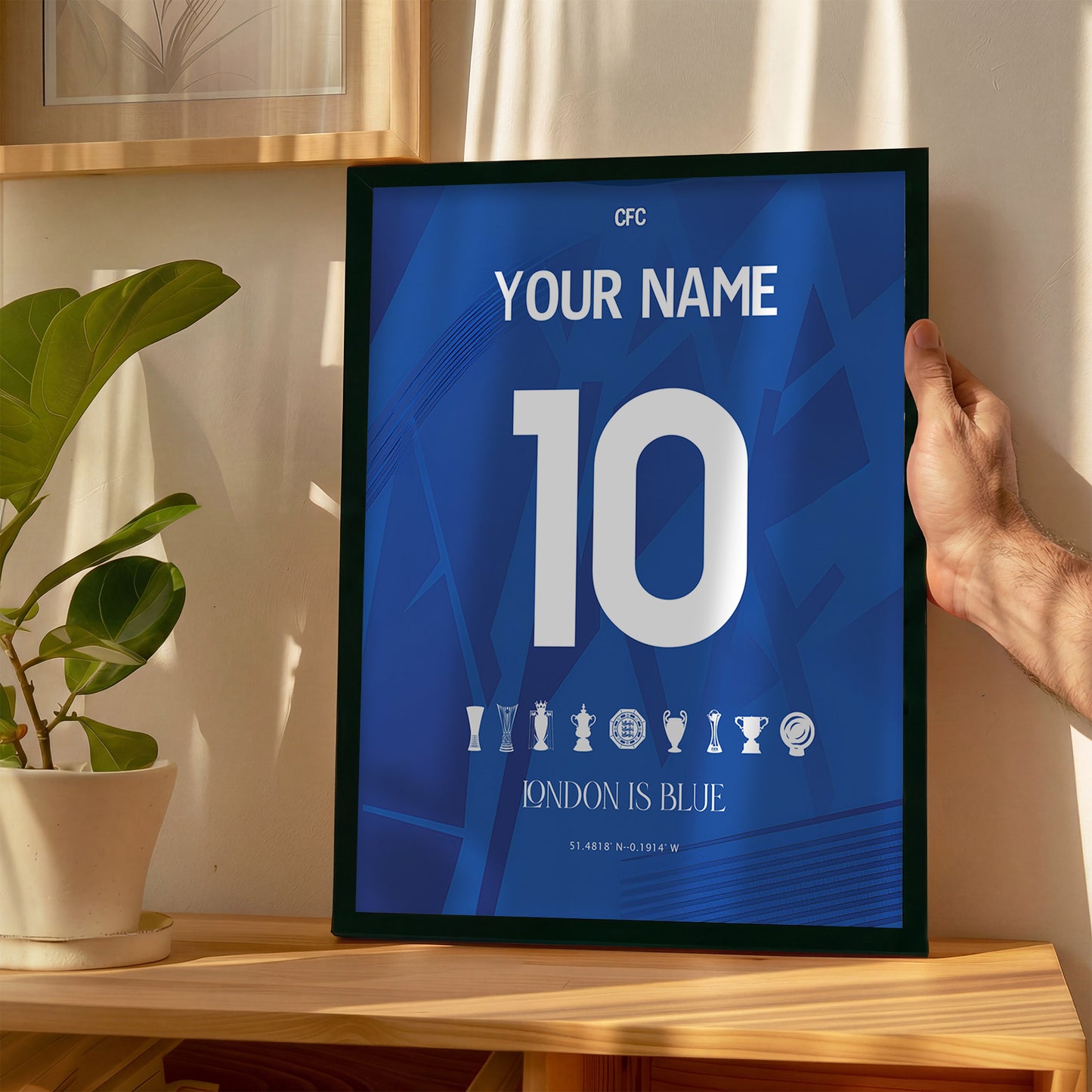 Personalised Chelsea 25/26 Home Kit Framed Poster