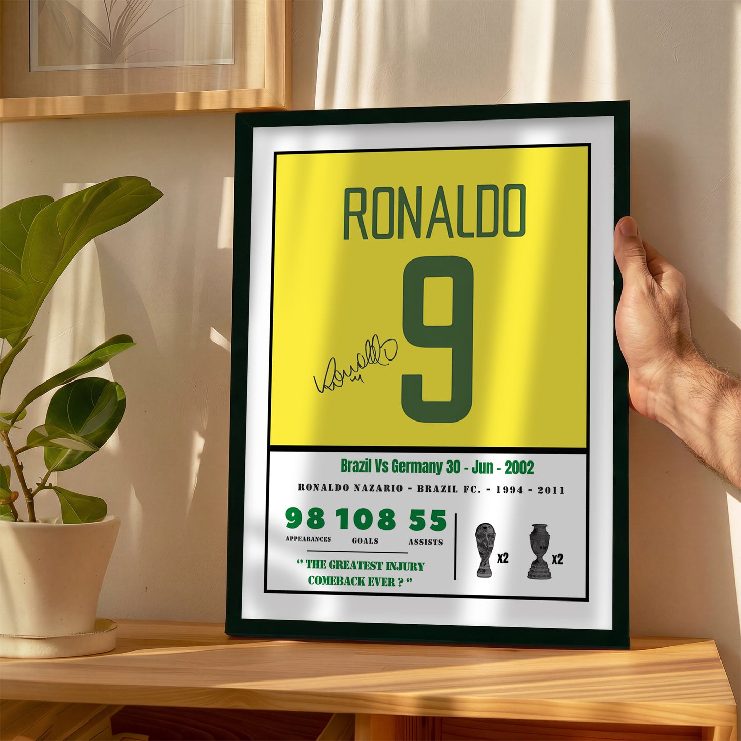 Ronaldo Nazario WC'02 Finale Kit Greatest Injury Comeback