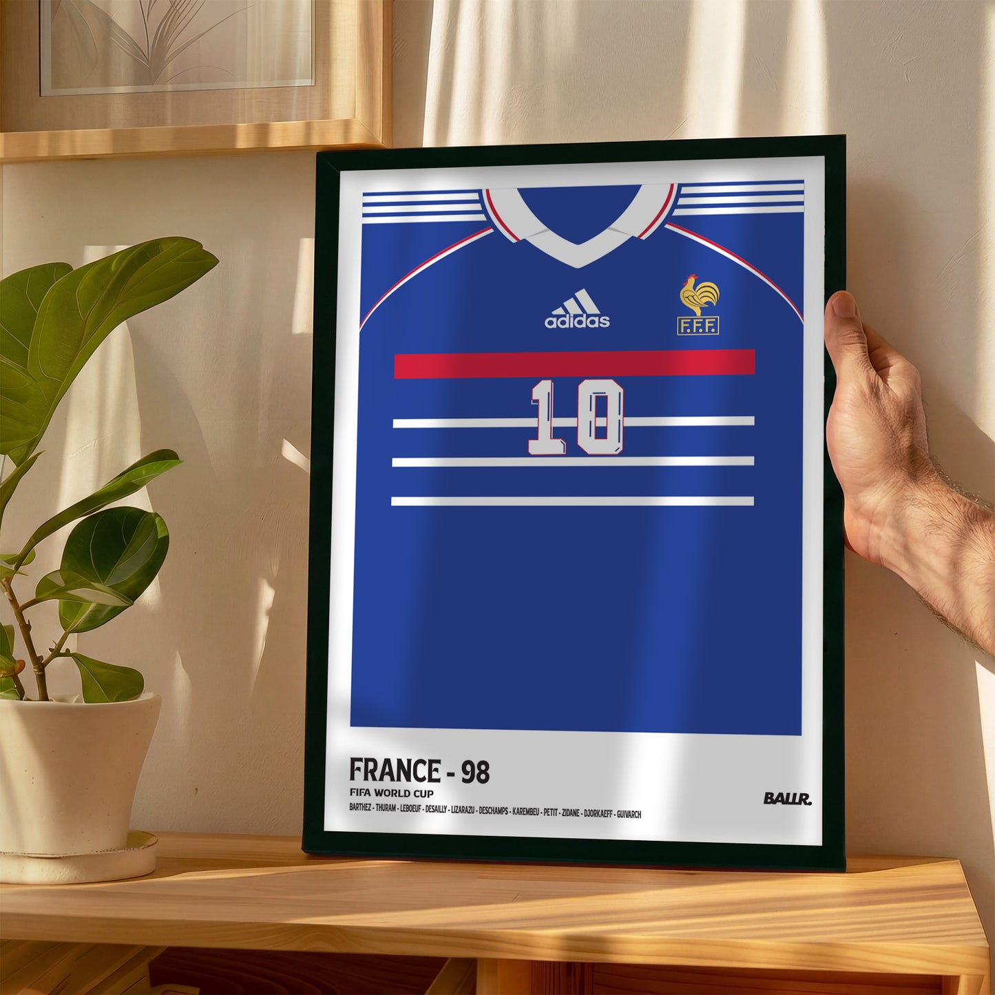 Zizou's Iconic France Kit WC1998 ( Framed Poster )