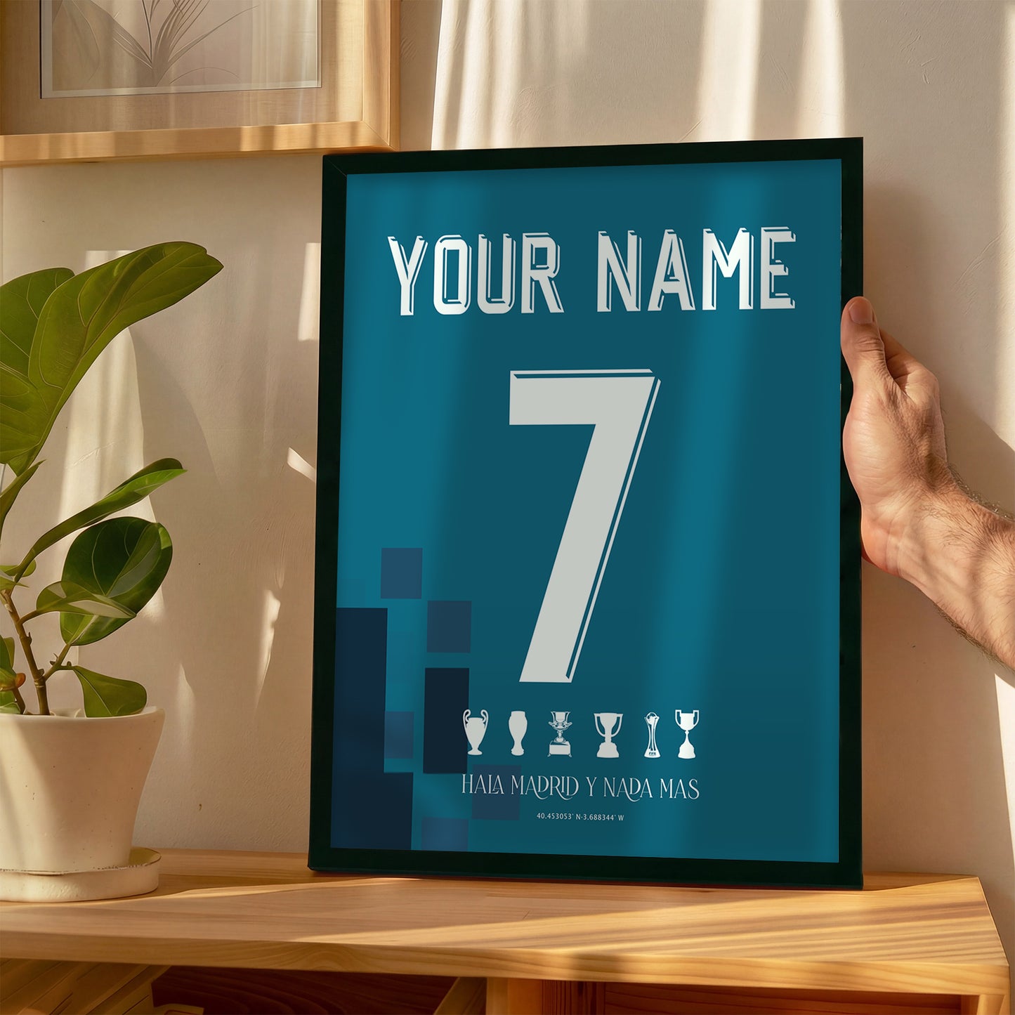 Personalised Real Madrid 17/18 Away Kit Framed Poster