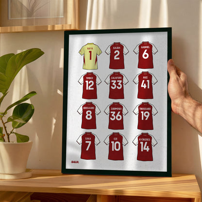 Arsenal Winning Squad Premier League 25/26 Kits