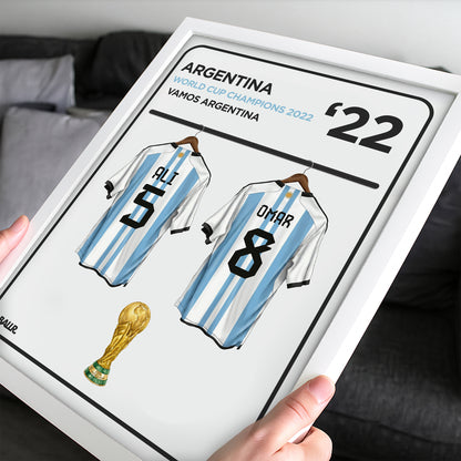 Argentina 2022 Personalised Locker Room World Cup Kit