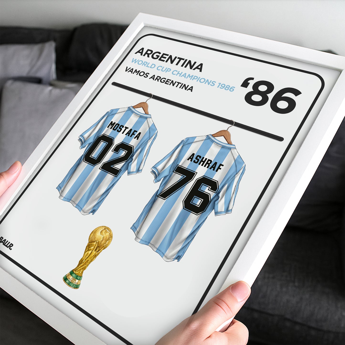 Argentina 1986 Personalised Locker Room World Cup Kit