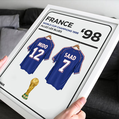 France 1998 Personalised Locker Room World Cup Kit