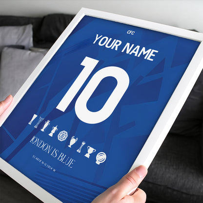 Personalised Chelsea 25/26 Home Kit Framed Poster
