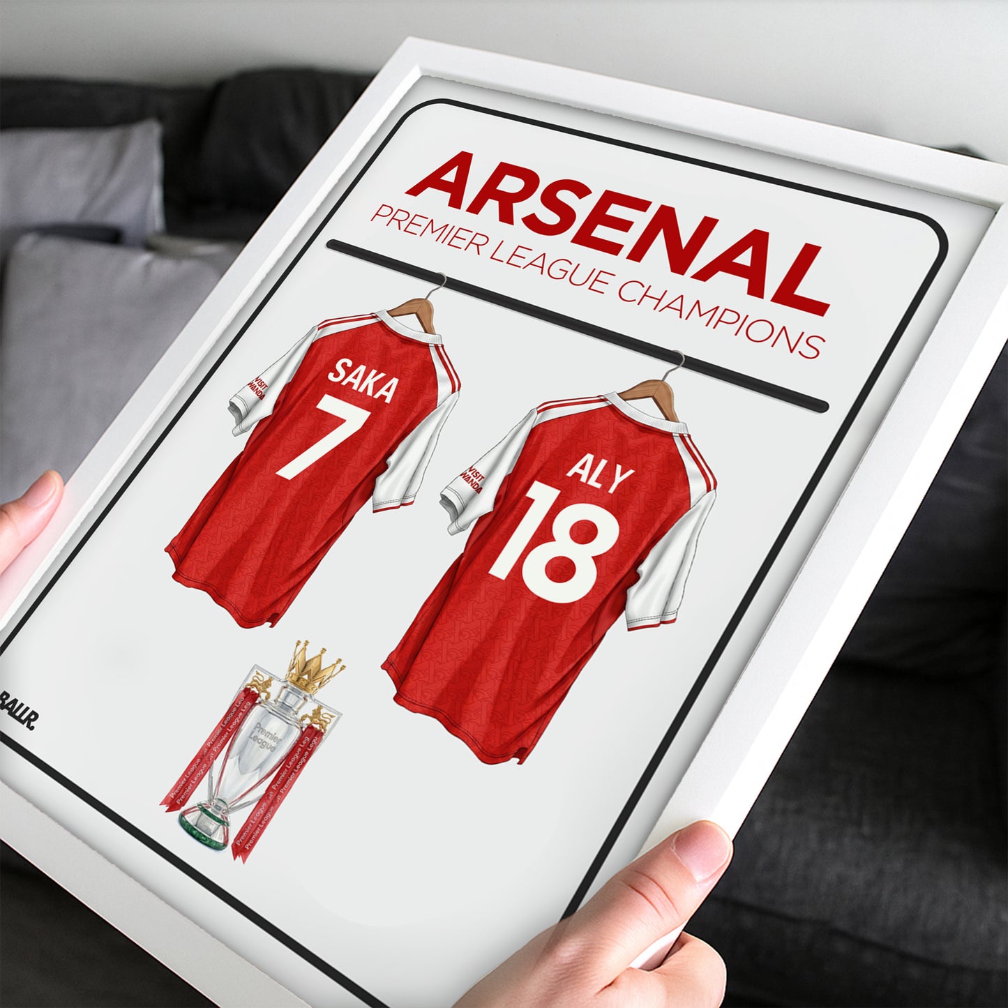 Personalised Arsenal 25/26 Champions Locker Room 2 Kits