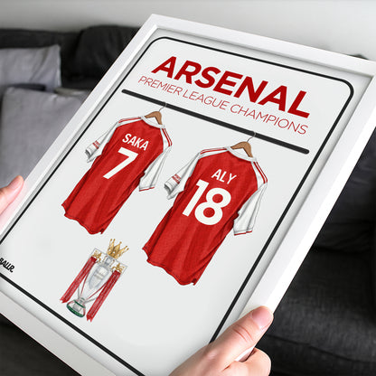 Personalised Arsenal 25/26 Champions Locker Room 2 Kits