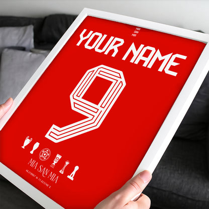 Personalised Bayern Munich 25/26 Home Kit Framed Poster