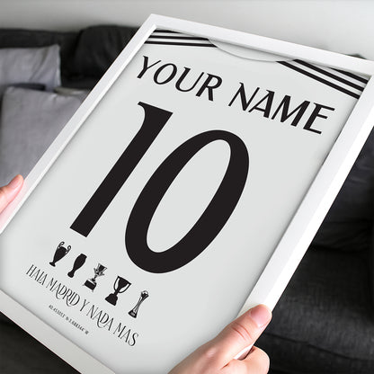 Personalised Real Madrid 25/26 Home Kit Framed Poster