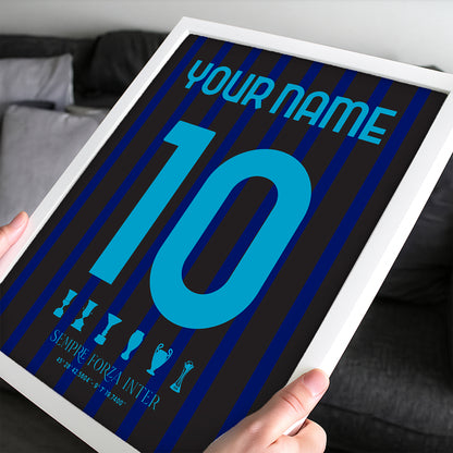 Personalised Inter Milan 25/26 Home Kit Framed Poster