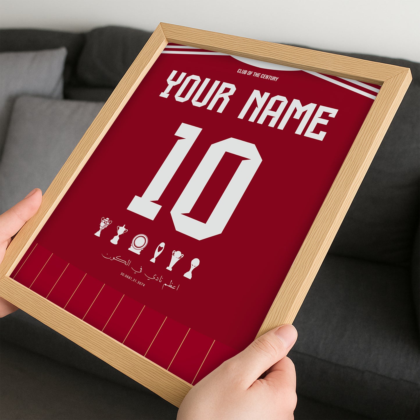 Personalised Al Ahly 25/26 Home Kit Framed Poster