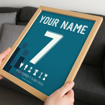 Personalised Real Madrid 17/18 Away Kit Framed Poster